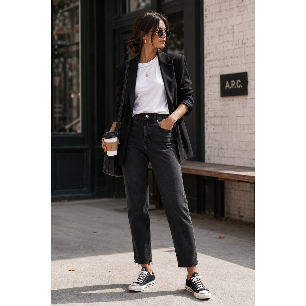 Madewell Classic Straight‎ Jeans Women's Size 28 Black High Rise 90s Raw Hem
